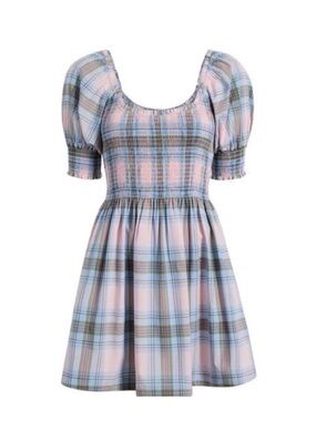 Hill House Naia Nap Dress in Pink Spring Plaid, XS